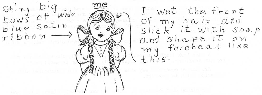 Self illustration of Alice with bows in her braided hair