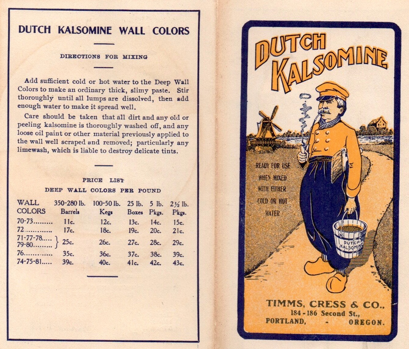 Ad from the 1920s for a kalsomine paint or whitewash