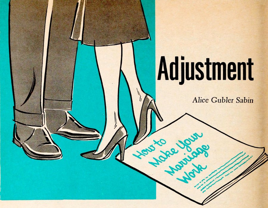 Adjustment article title illustration from Relief Society Magazine